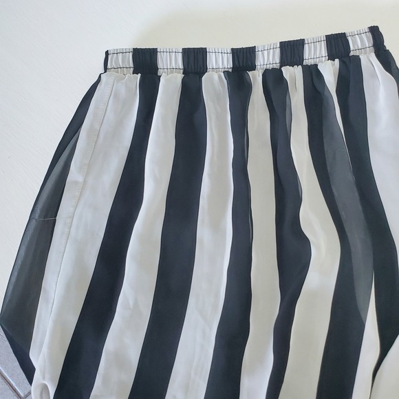 Forever 21 Striped Maxi Skirt Sheer Black White Beetlejuice High Waist XS - Picture 1 of 6